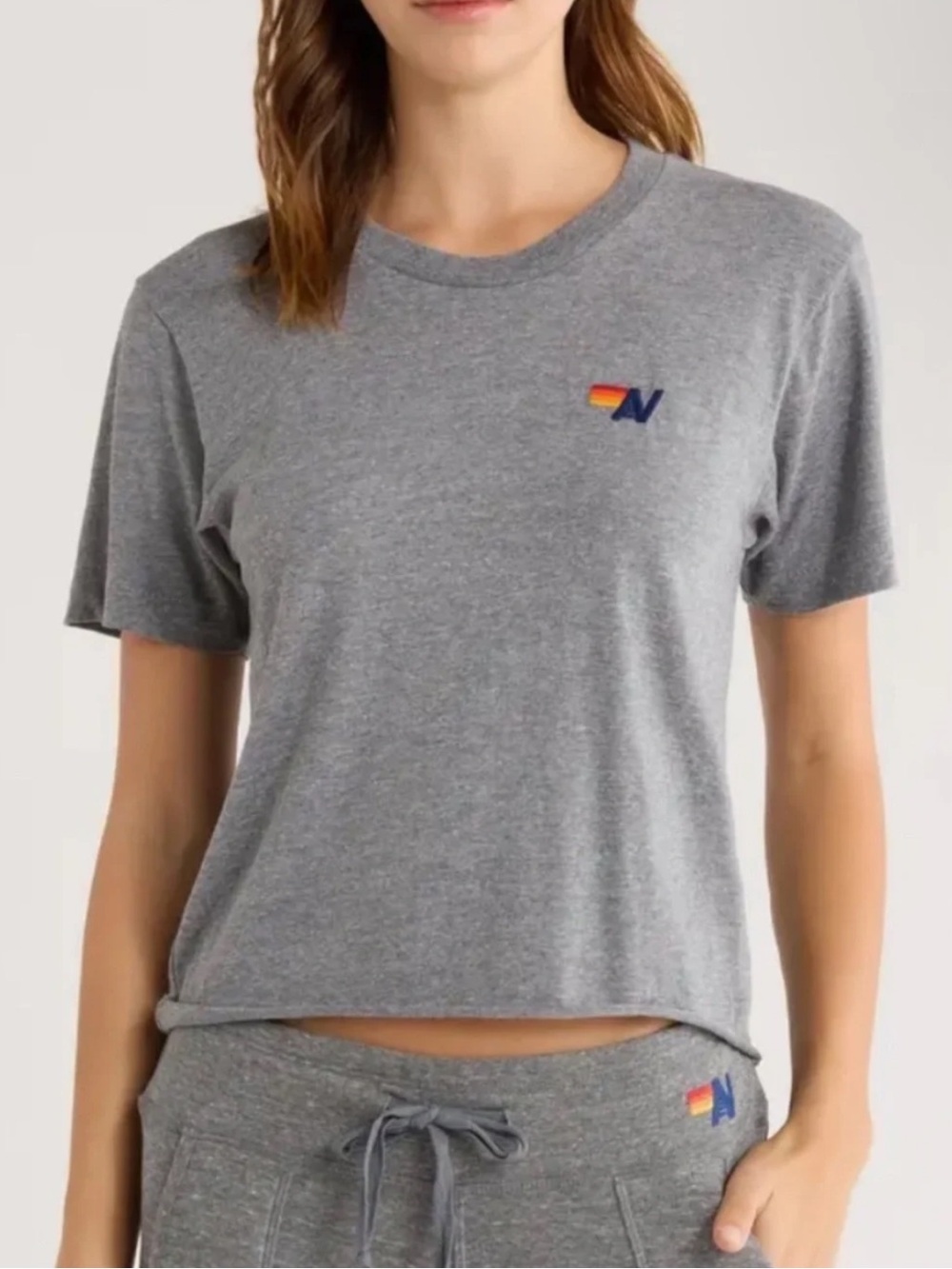 New Aviator Nation Boyfriend T-Shirt Heather Grey Size Medium